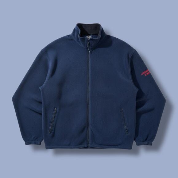 VTG Y2K CHARLES RIVER APPAREL Mens Full Zip Fleece Jacket Flag Blue 3XL Gorpcore - Picture 12 of 12